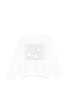 Felpa per bambini Bonpoint bianca con logo ricamato sul davanti S06GSWK00007 102 BONPOINT 