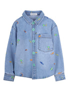 Camicia per bambino Billieblush denim con decorazione in ricamo U22185 Z18 BILLIEBLUSH 