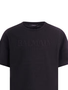 T-shirt per bambino Balmain Kids nera con logo sul davanti BY8P51 Z3672 930 BALMAIN KIDS 