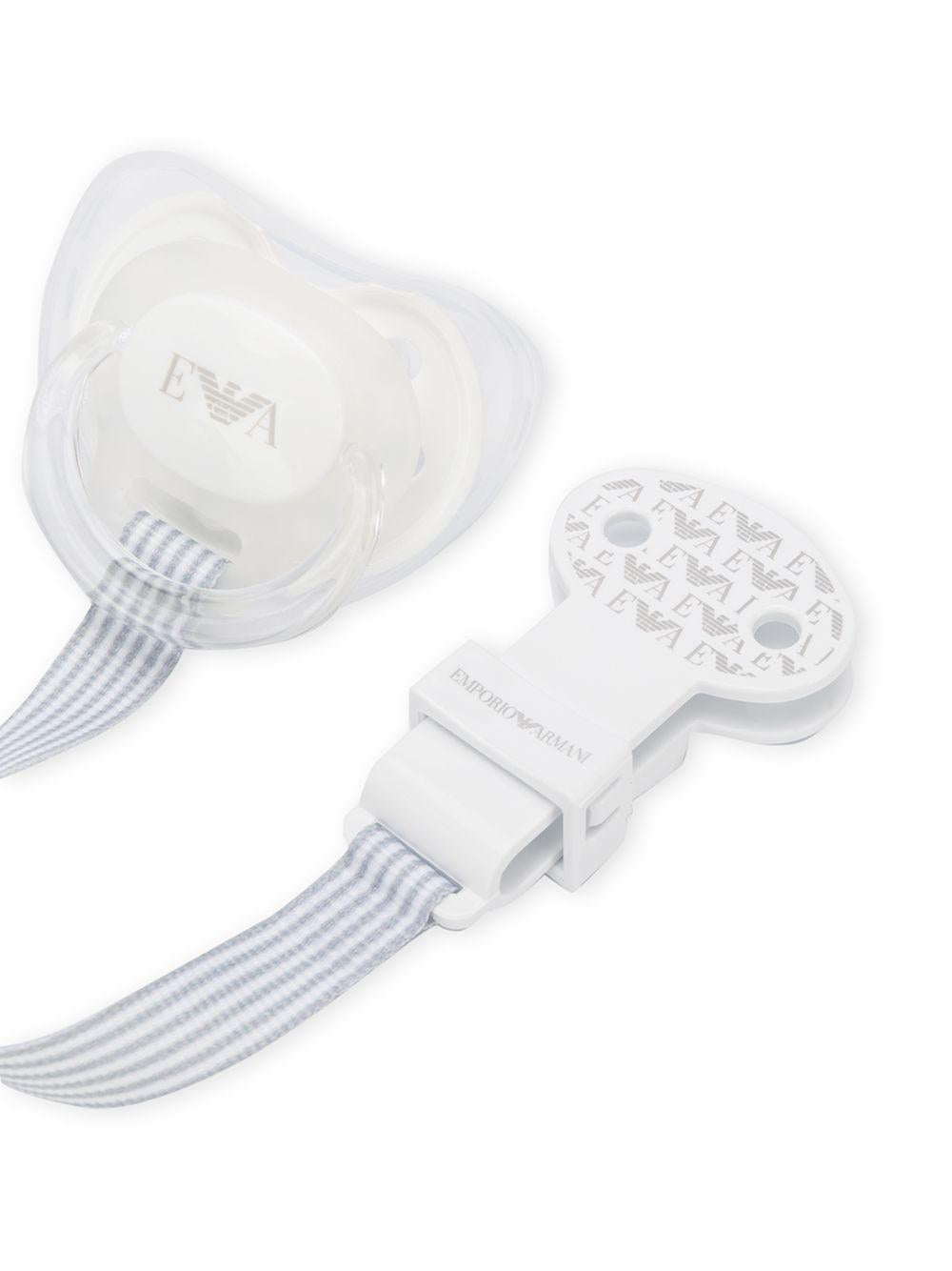 Ciuccio per neonati Emporio Armani Kids bianco con stampa 409174 CC919 00010 EMPORIO ARMANI KIDS 