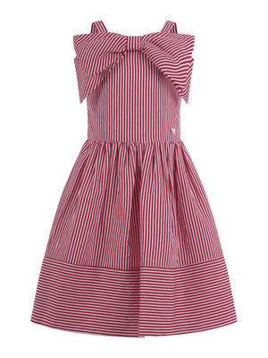 Red Monnalisa dress for girls with bow