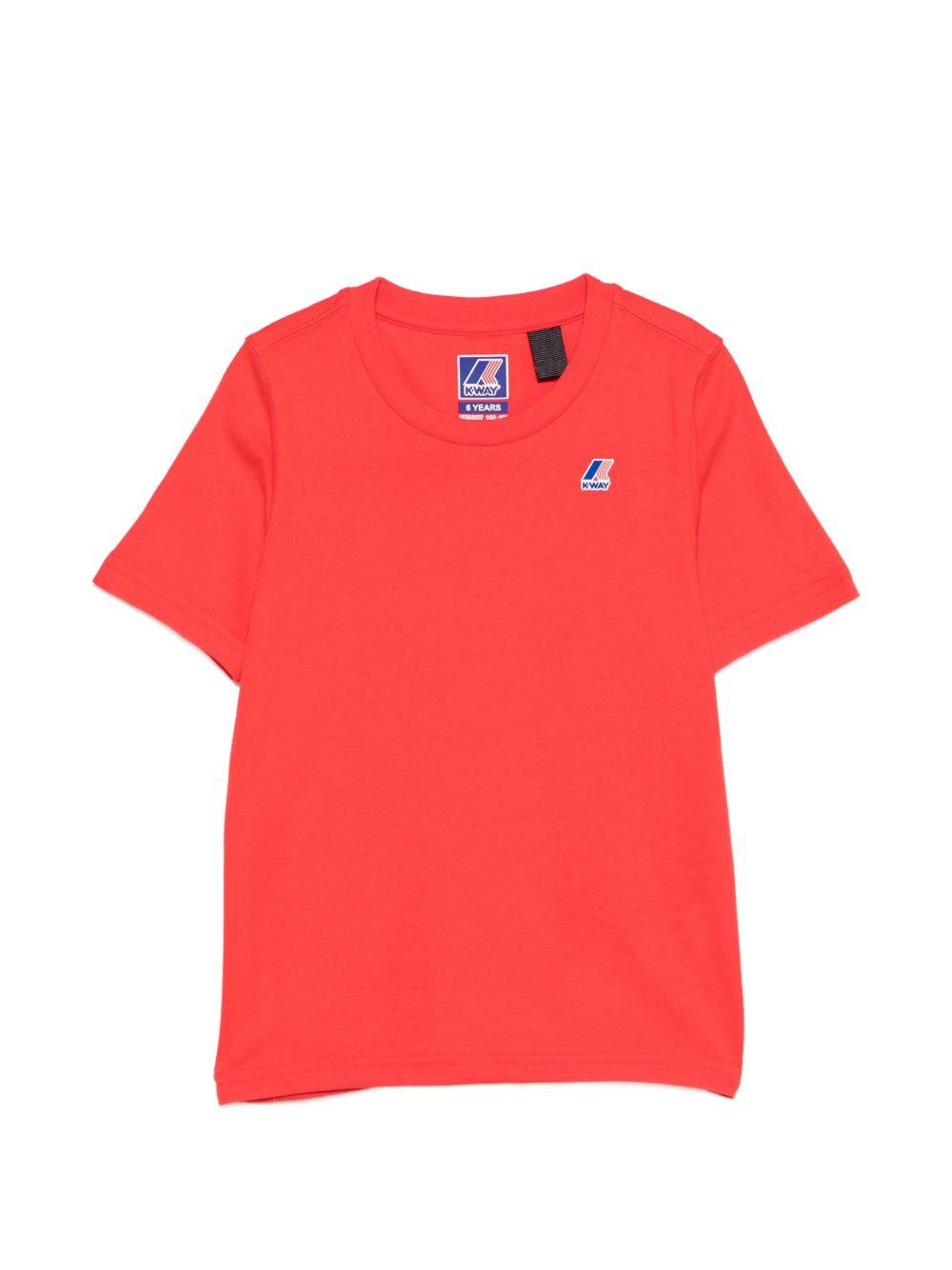 T-shirt per bambini K Way Kids rossa con dettaglio logo K7133YW B04 K-WAY KIDS 
