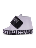 Scarpine primi passi per neonati Balmain Kids bianco e nere con cinturino con logo BY0546 Y0051 100NE BALMAIN KIDS 