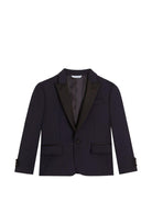 Giacca per bambino Dolce & Gabbana Kids blu con revers a lancia L41J89 G7PQI B0665 DOLCE & GABBANA KIDS 