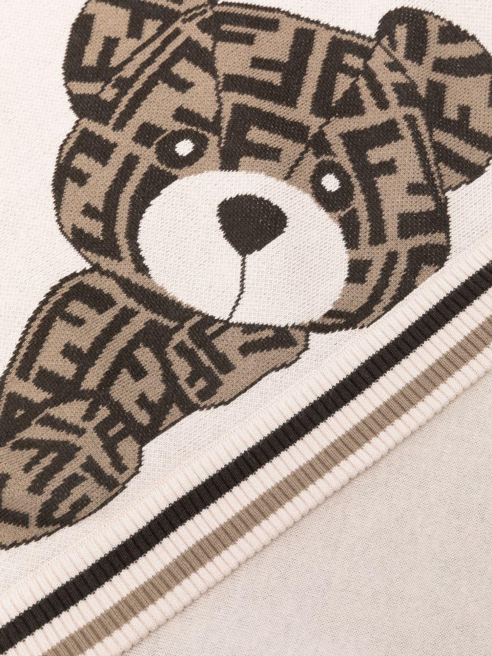 Coperta per neonati Fendi Kids beige con ricamo orsetto BUJ323 AVVZ F1P2N FENDI KIDS 