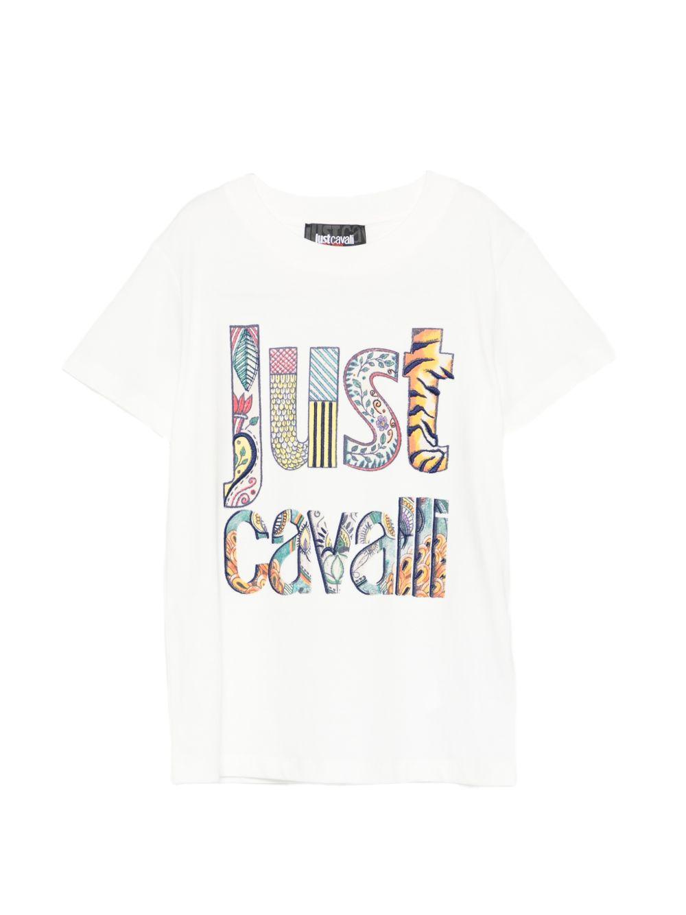 T-shirt per bambino Just Cavalli Kids bianca con dettaglio logo JBP26071TS PRISTINE JUST CAVALLI KIDS 