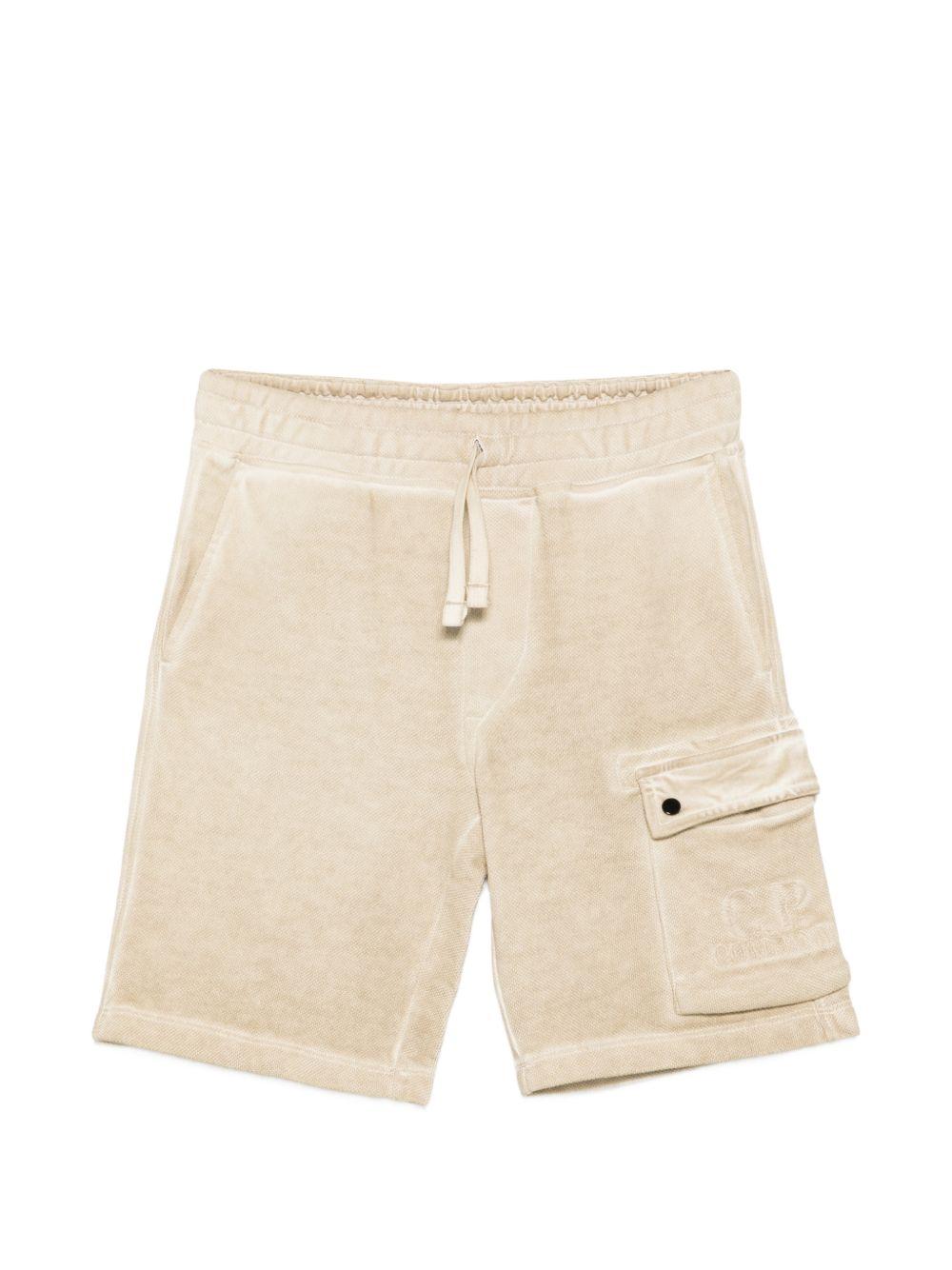 Shorts per bambino C.P. Company Kids beige con chiusura a coulisse CUQ00PLEC00 20129 C.P.COMPANY KIDS 