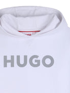 Felpa per bambino Hugo Kids bianca con logo sul davanti G01007 10P Hugo 