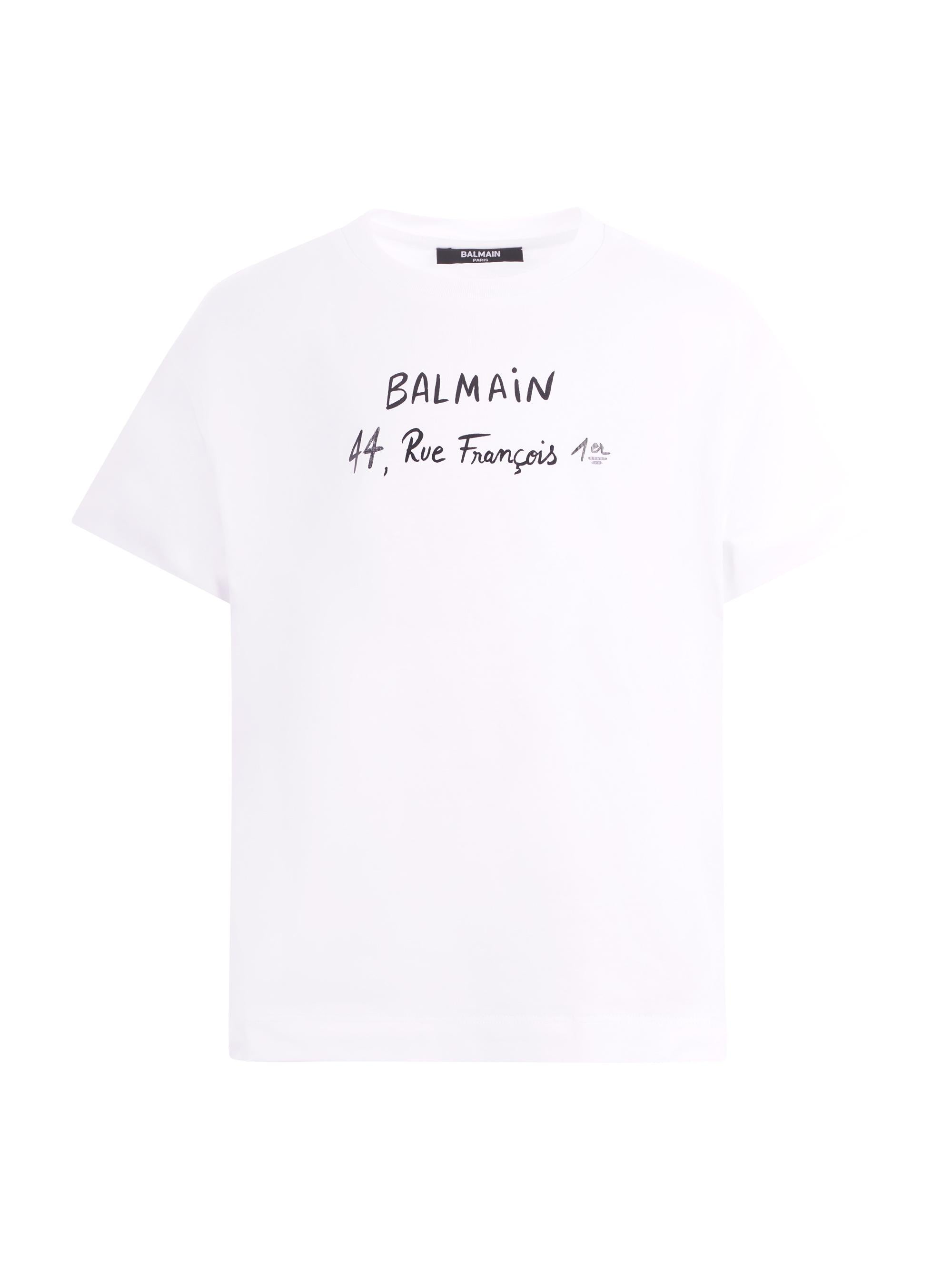 T-shirt per bambino Balmain Kids bianca con logo sul davanti BY8B11 Z3672 100NE BALMAIN KIDS 