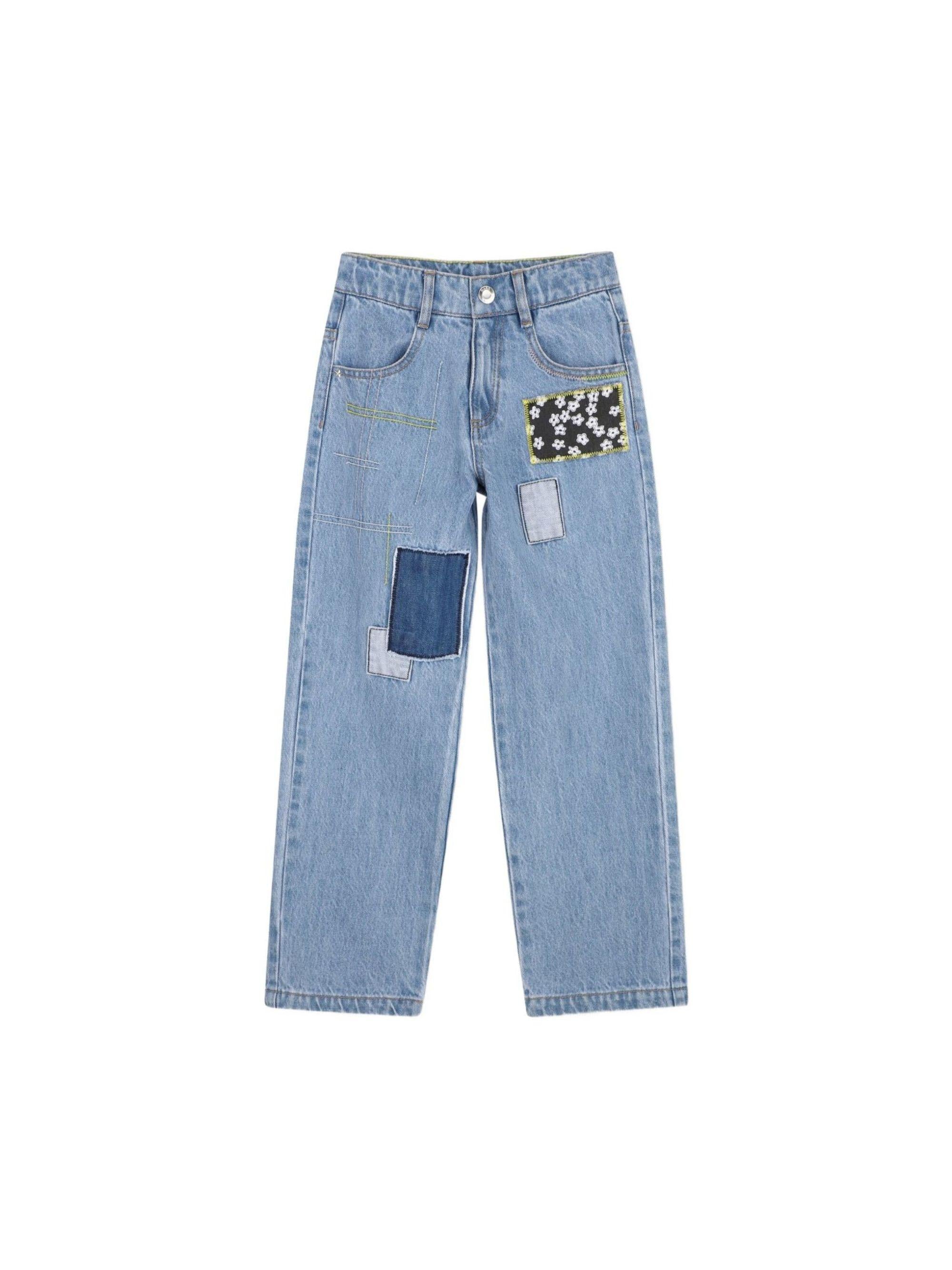Jeans per bambina The Marc Jacobs Kids denim con toppe decorative W60728 Z10 THE MARC JACOBS KIDS 