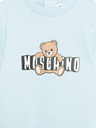 Tutina per neonato Moschino Kids azzurro con stampa orsetto MUT04PLCA19 40304 MOSCHINO KIDS 