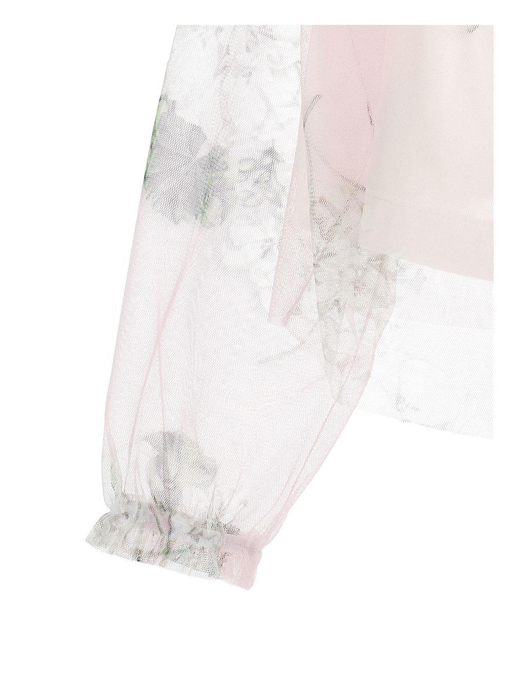 Blusa per bambina Monnalisa  rosa chiaro con stampa a fiori 71G308 7657 0091 MONNALISA 