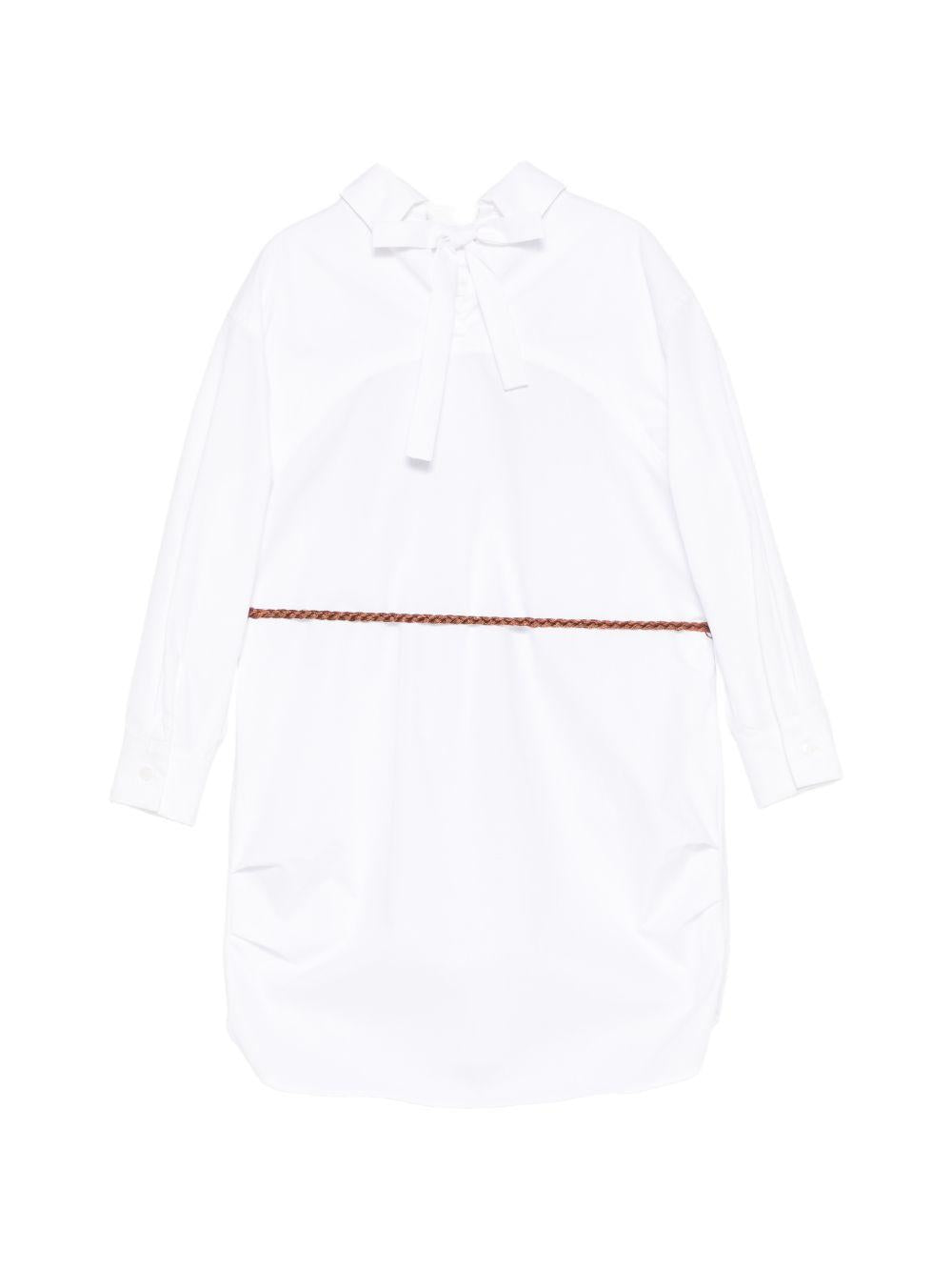 Abito per bambina Ermanno Scervino Junior bianco con dettagli in pizzo blu a fiori Z1G901 7116 9956 ERMANNO SCERVINO JUNIOR 