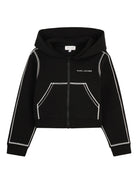 Felpa per bambina The Marc Jacobs Kids nera con dettagli disegnati bianchi W60747 09B THE MARC JACOBS KIDS 