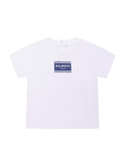 T-shirt per neonato Balmain Kids bianca con logo sul davanti BY8501 Z3672 100BL BALMAIN KIDS 