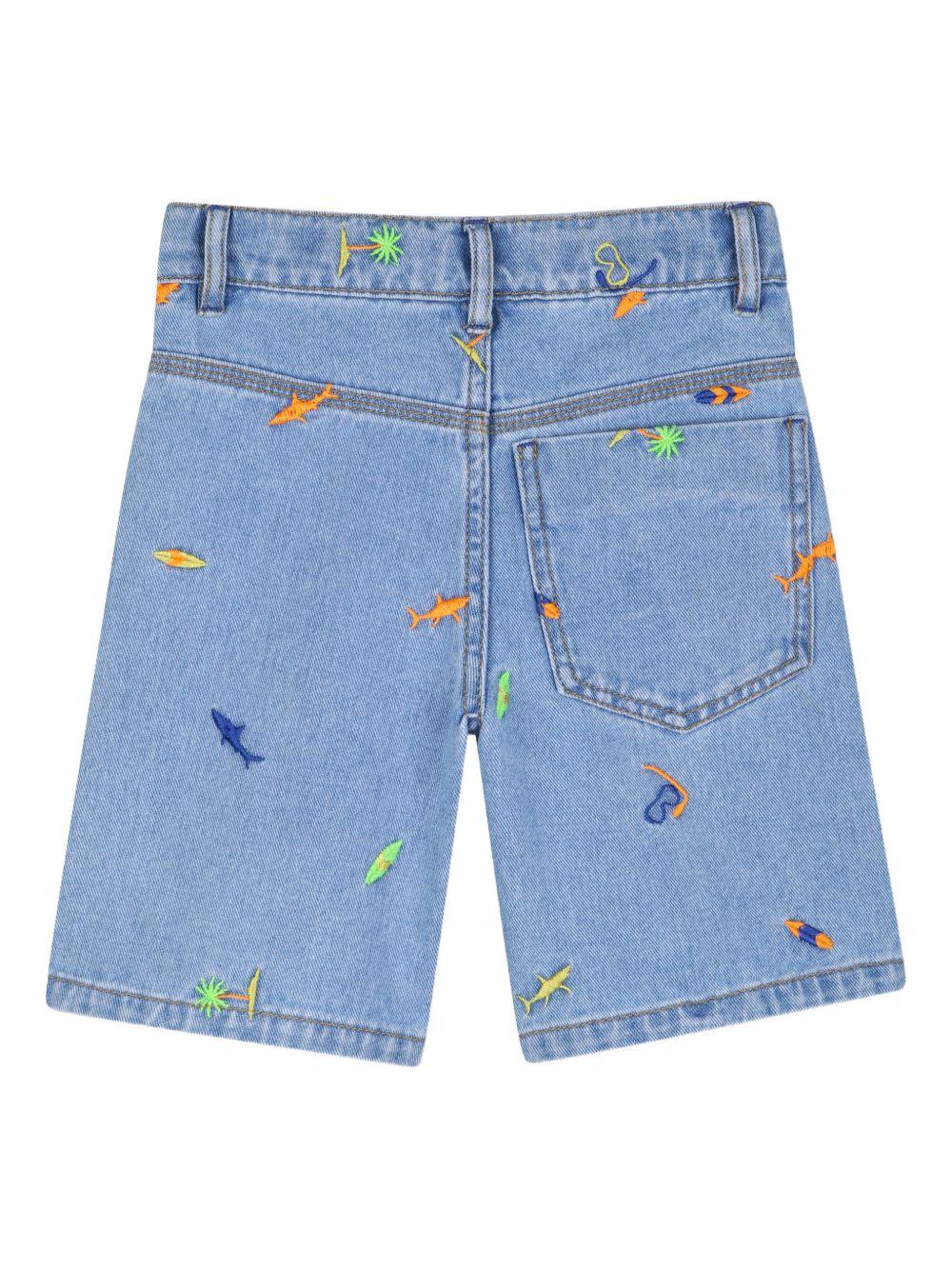 Shorts per bambino Billieblush blu con ricamo U21721 Z18 BILLIEBLUSH 