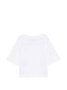 T-shirt per bambina Moschino Kids bianca con stampa Teddy Bear HDM075LAA02 10101 MOSCHINO KIDS 