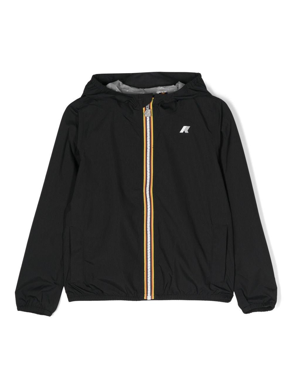 Impermeabile per bambini K Way Kids P. Jack nero con cappuccio - Rubino Kids