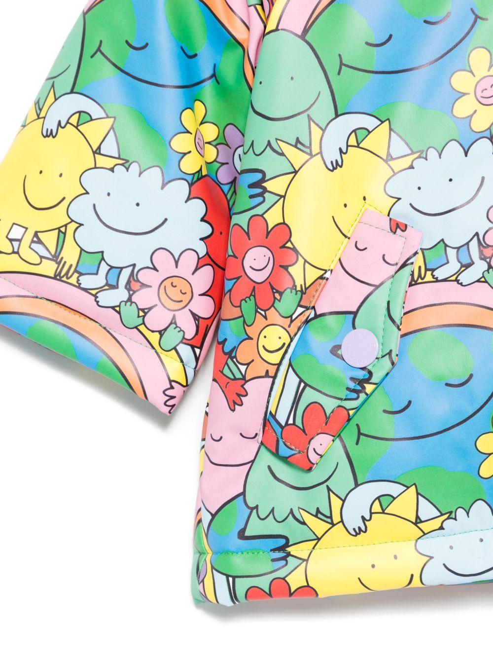 Impermeabile per neonata Stella McCartney Kids multicolore con stampa grafica - Rubino Kids