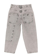 Jeans a cinque tasche per bambino Emporio Armani Kids grigi con patta a bottoni - Rubino Kids