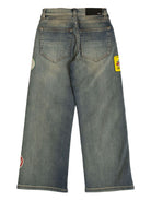 Jeans a gamba ampia per bambino Amiri Kids blu con applicazione - Rubino Kids