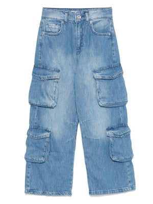 MSGM Kids denim cargo jeans for boys with side pockets Offer Price