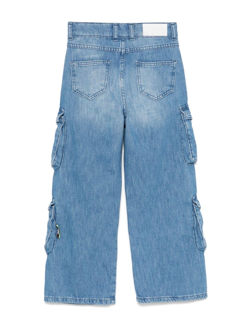Jeans cargo per bambino MSGM Kids denim con tasche laterali - Rubino Kids