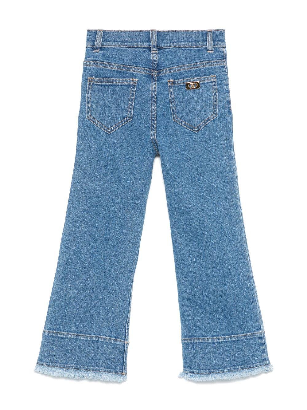 Jeans con frange per bambina Elisabetta Franchi La Mia Bambina blu con passanti - Rubino Kids