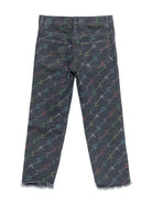 Jeans con stampa logo per bambina Stella McCartney Kids blu con passanti per cintura - Rubino Kids