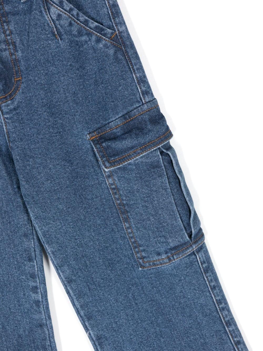 Jeans dritti Addy per bambina Molo blu con passanti - Rubino Kids