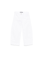 Jeans dritti per bambina Aspesi Kids bianco con passanti - Rubino Kids