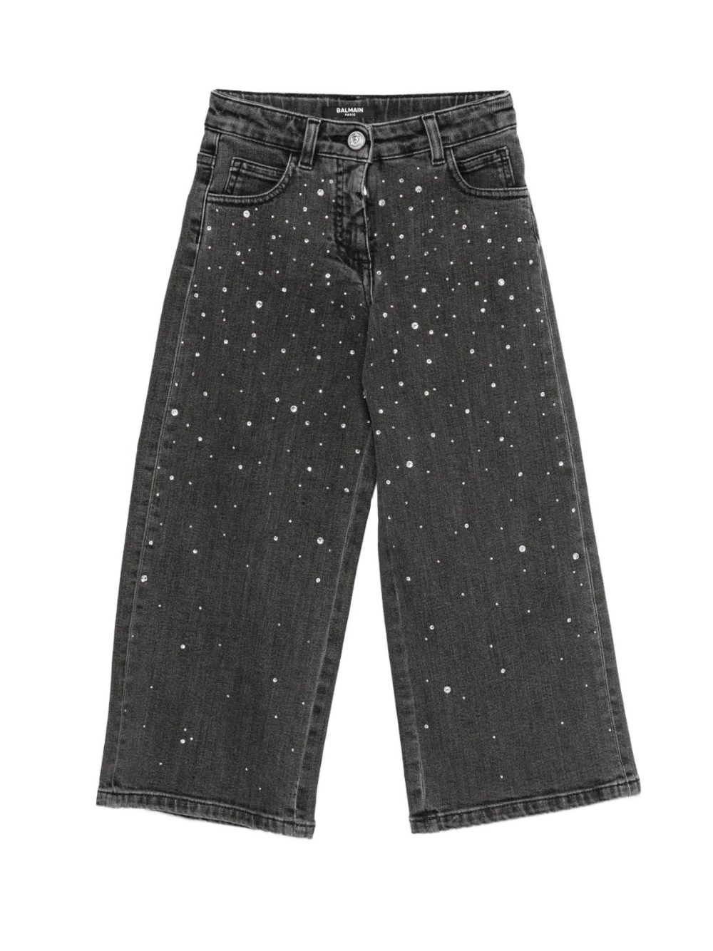 Jeans per bambina Balmain Kids neri a gamba dritta - Rubino Kids