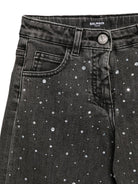 Jeans per bambina Balmain Kids neri a gamba dritta - Rubino Kids