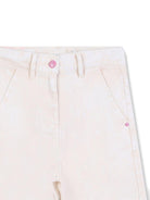 Jeans per bambina Billieblush bianchi con applicazione logo - Rubino Kids