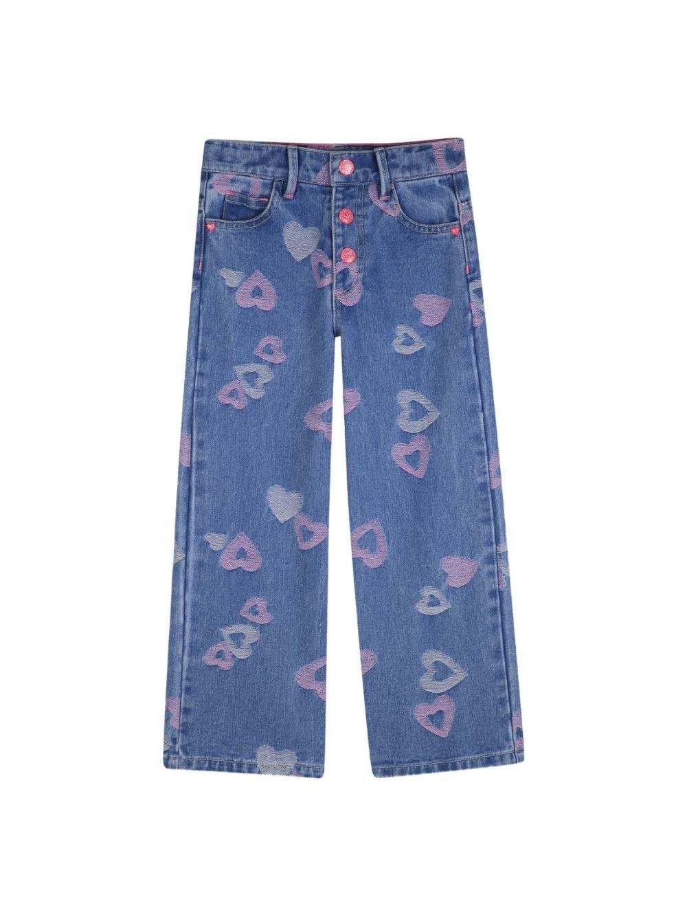 Jeans per bambina Billieblush blu con dettagli a cuore - Rubino Kids