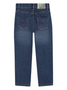 Jeans per bambina Billieblush in denim con applicazione - Rubino Kids