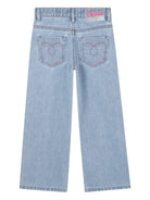 Jeans per bambina Billieblush in denim decorati con scritte - Rubino Kids