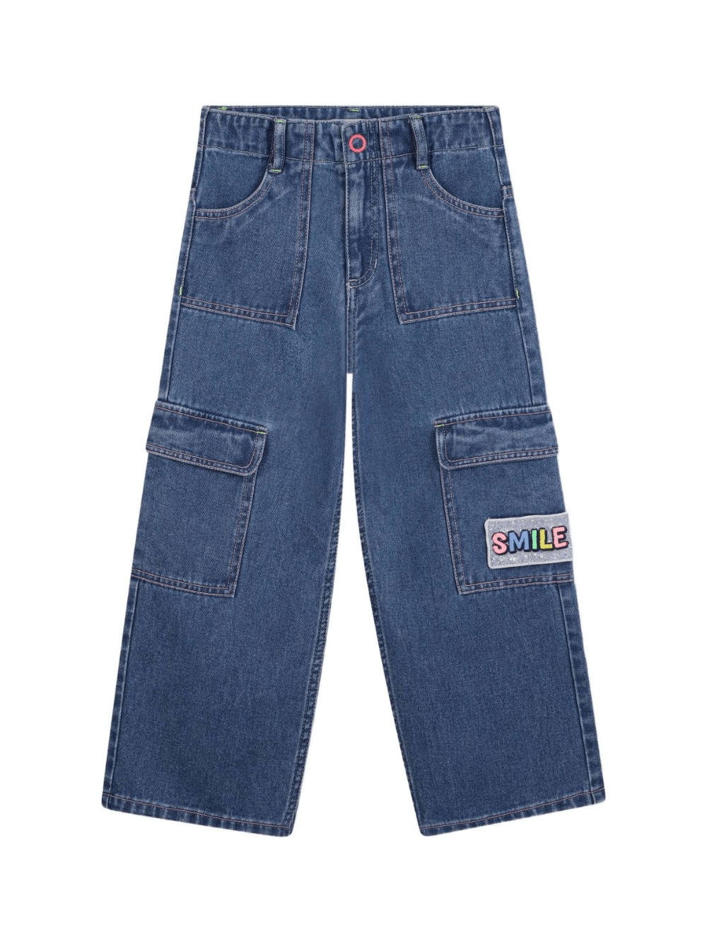 Jeans per bambina Billieblush in denim modello cargo - Rubino Kids