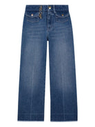 Jeans per bambina Chloé Kids denim con tasche applicate - Rubino Kids