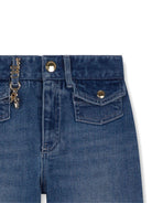 Jeans per bambina Chloé Kids denim con tasche applicate - Rubino Kids