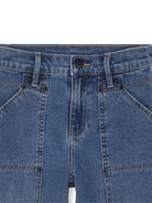 Jeans per bambina DKNY Kids denim con logo ricamato sulla tasca posteriore - Rubino Kids