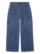 Jeans per bambina DKNY Kids denim con logo ricamato sulla tasca posteriore - Rubino Kids