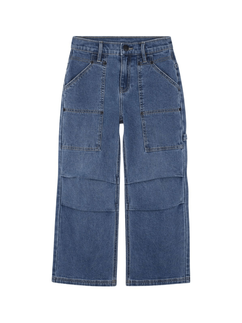 Jeans per bambina DKNY Kids denim con logo ricamato sulla tasca posteriore - Rubino Kids