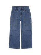 Jeans per bambina DKNY Kids denim con logo ricamato sulla tasca posteriore - Rubino Kids