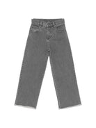 Jeans per bambina Douuod Kids grigi con orlo sfrangiato - Rubino Kids