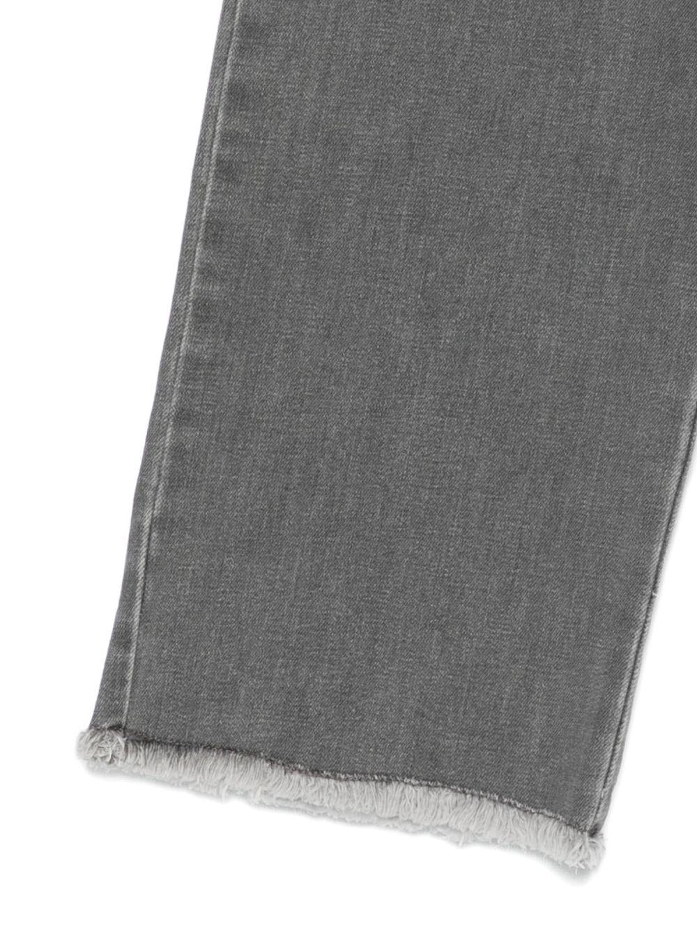 Jeans per bambina Douuod Kids grigi con orlo sfrangiato - Rubino Kids