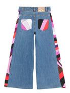 Jeans per bambina Emilio Pucci Junior in denim con design a inserti - Rubino Kids