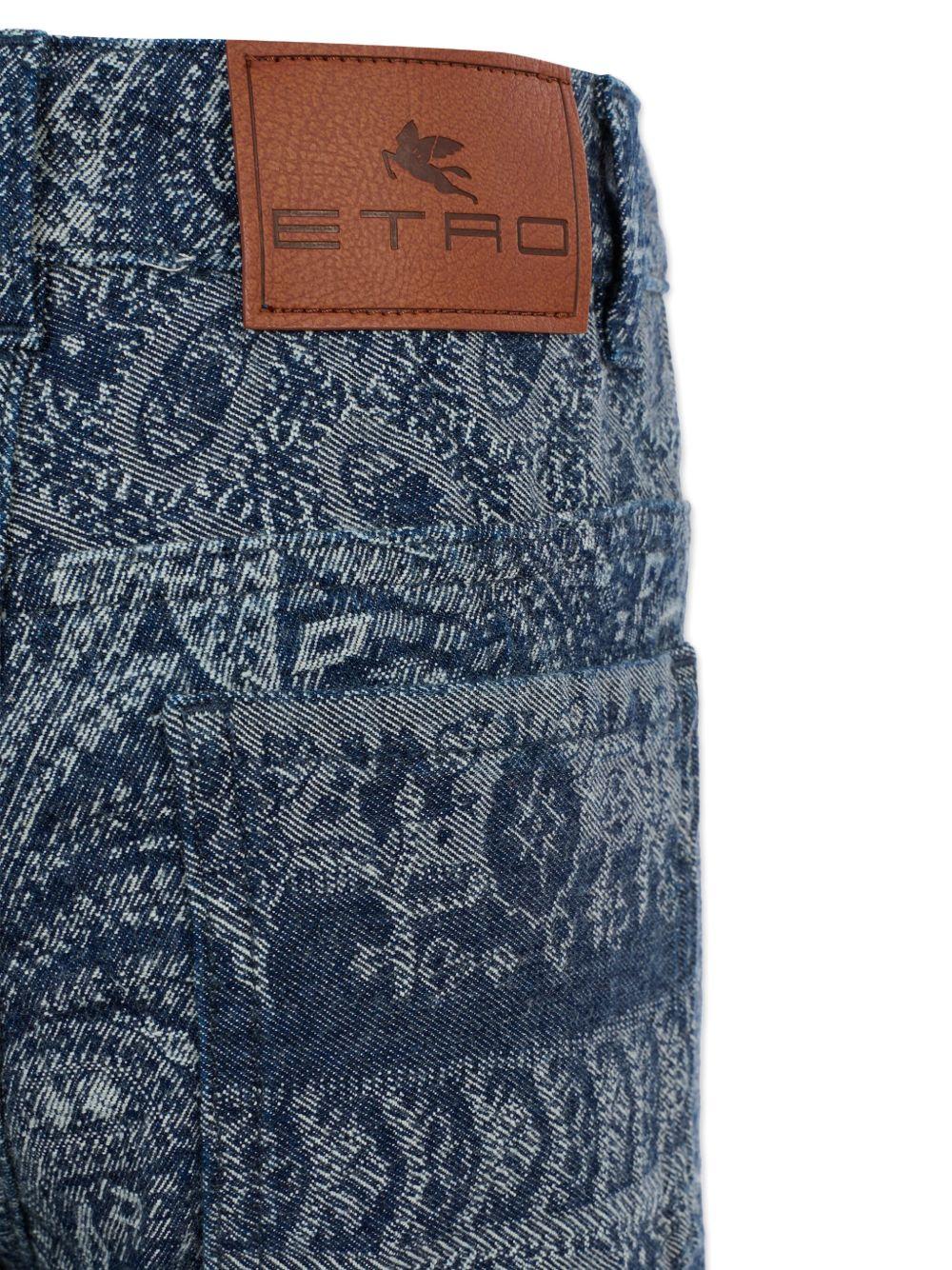 Jeans per bambina ETRO KIDS denim con motivo paisley - Rubino Kids