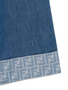 Jeans per bambina Fendi Kids in denim con motivo FF - Rubino Kids