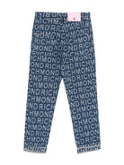 Jeans per bambina John Richmond Junior in denim con effetto jacquard - Rubino Kids